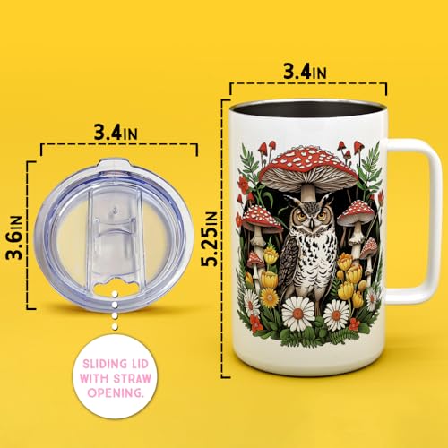 Mug de viaje aislado con diseño búho bosque 18oz miniatura 4