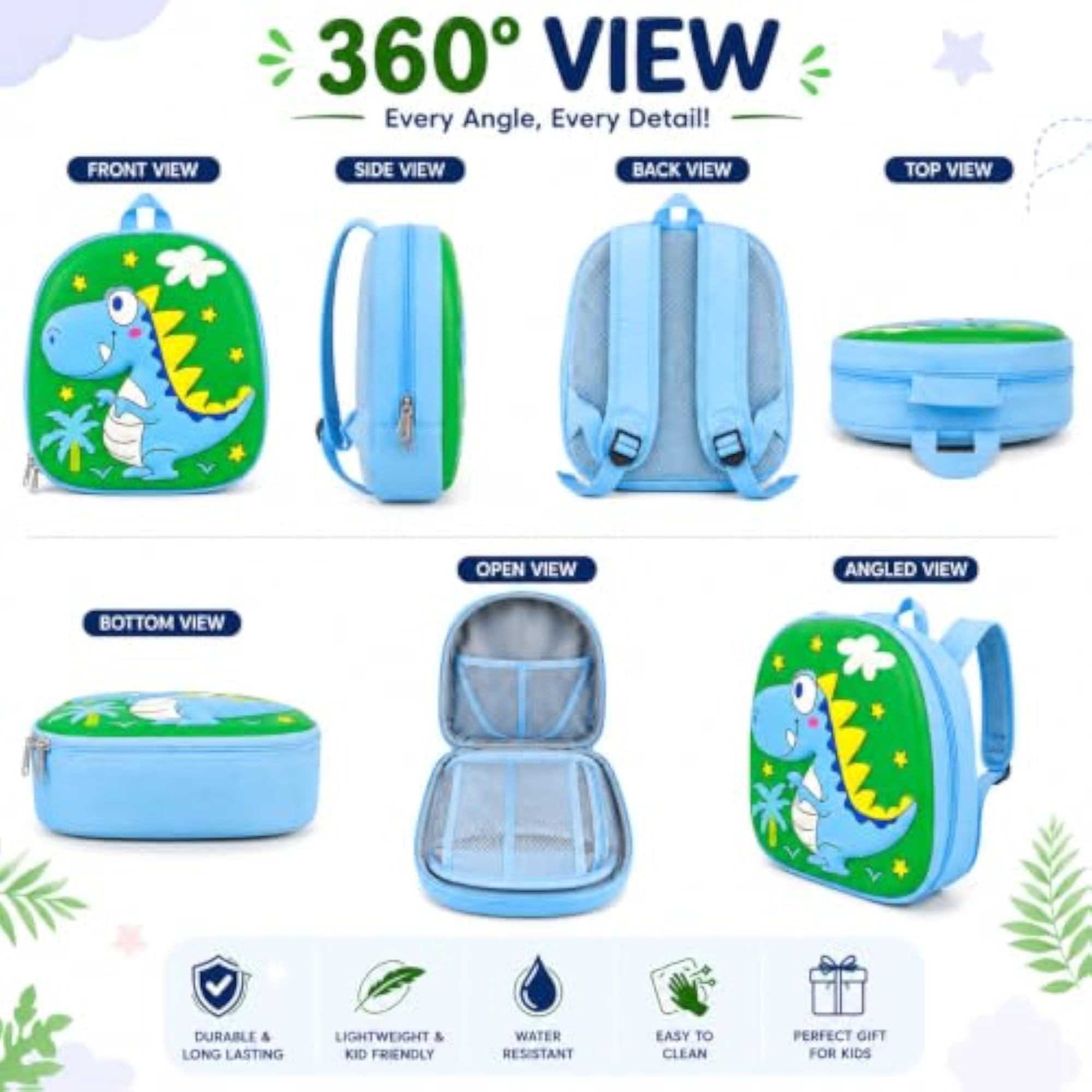 Dinosaur Kids Backpack for Boys & Girls, Fun 3D Design