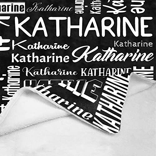 Personalized Blanket for Kids Adults Personalized Name Blanket Custom Blanket with Name Personalized Gifts for Christmas Birthday Valentines Day Mothers Fathers Day (Black&White, 40"x50")