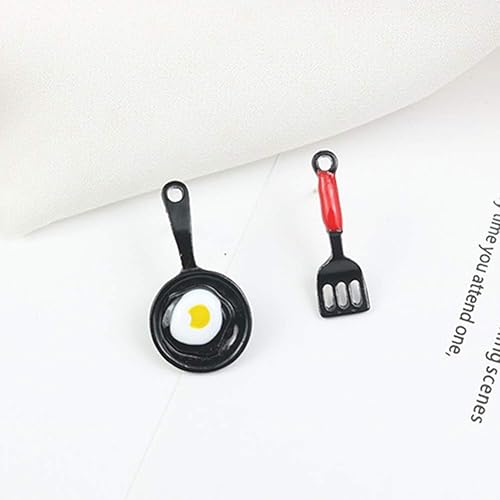 Miniatura 9 de Funny Fried Egg Pan Shovel Women's Asymmetric Stud Earrings Ear Jewelry Gift