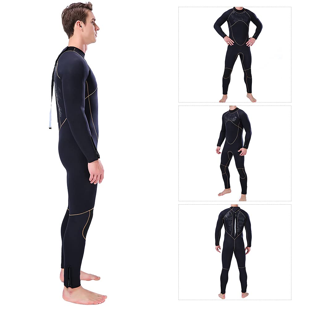 Neoprene Wetsuit,5mm Neoprene Men Wetsuit Full Body Diving Suit for Snorkeling Diving Swimming Surfing (XXXL)