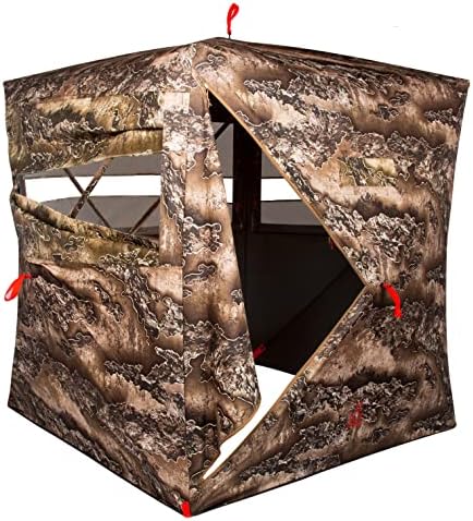 Primal Treestands Wraith 270 Deluxe Blind - 270 Degree One-Way, See-Through Pop-Up Tent 3 Person, Premium Hunting Gear Sporting Good