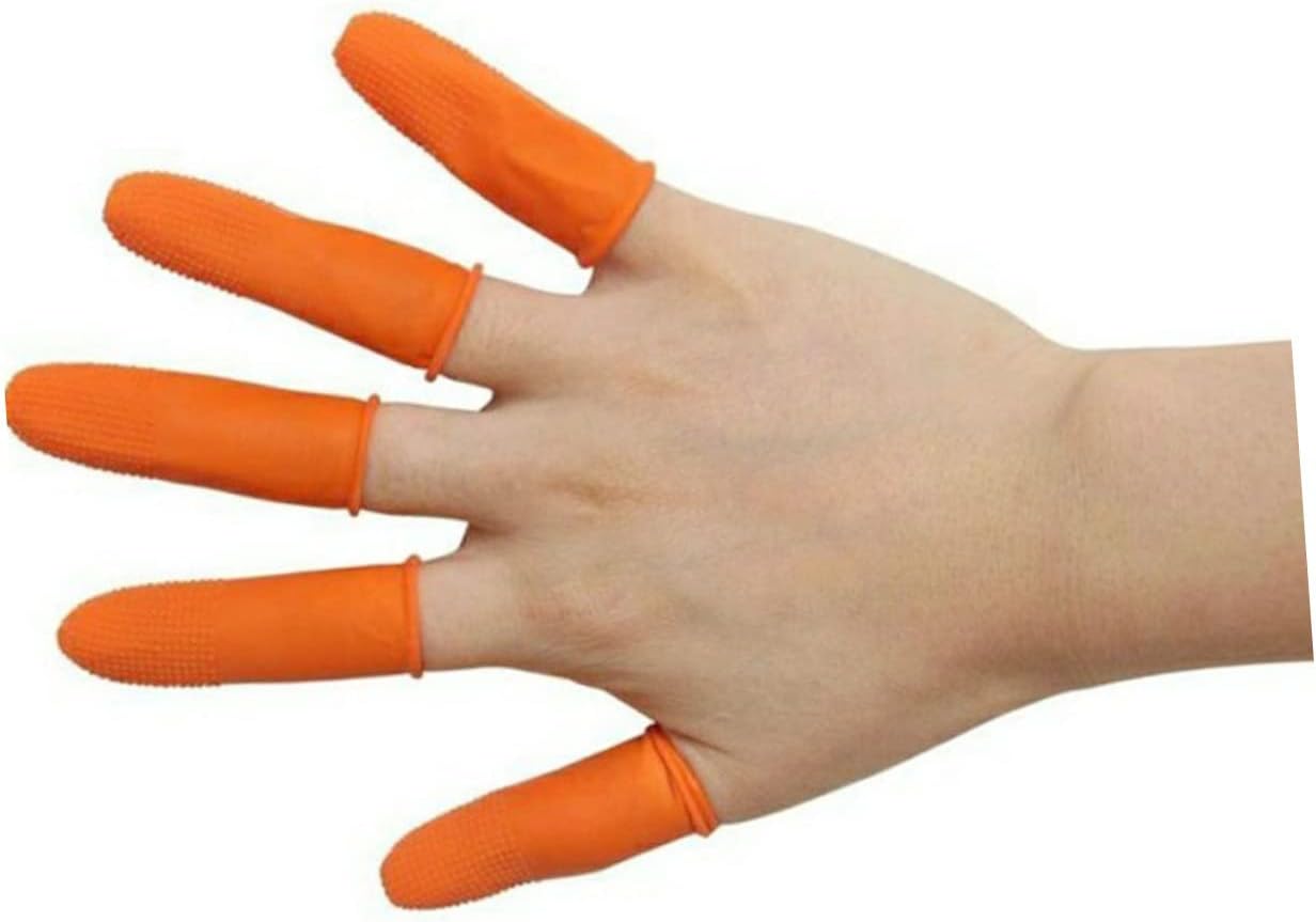 Kisangel 100pcs Non-Slip Finger Cots Crochet Finger Guard Gel Protectors for Teachers Workers
