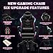 Gaming Chair with LED Light, Full Massage Gaming Chair with Speakers, Ergonomic Pro Computer Gaming Chairs for Adults with footrest Lumbar Support and Backrest Adjustable,B