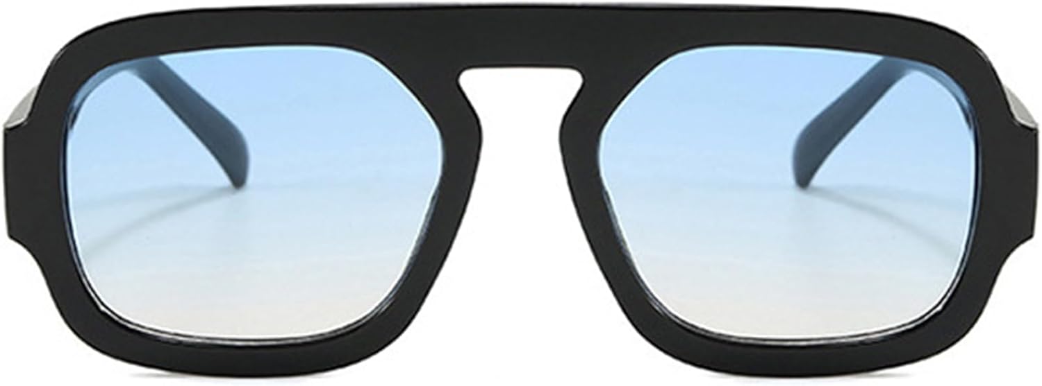 Mirkcittle Trendy Square Aviator Sunglasses for Women Men Retro Flat Top Frame Classic Stylish Designer Sun Glasses - Image 3