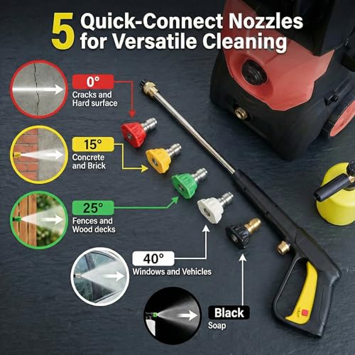 Nozzlpeak High Performance Pressure Washer, Powerful Cleaning Machine for Home Outdoor and Vehicle Cleaning，Basic Style,Orange by Nozzlpeak - Used condition - Image 3