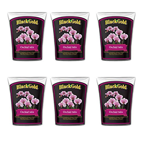 SunGro Black Gold Indoor Natural and Organic Orchid Potting Soil Fertilizer Mix for House Plants, 8 Quart Bag (6 Pack)