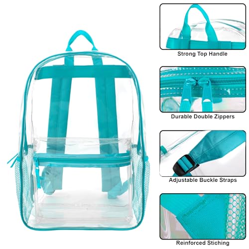 Image of Trail maker Clear Backpack Heavy Duty with Padded Straps, Side Pockets for Kids, Boys, Girls, School, Stadium Approved Events
