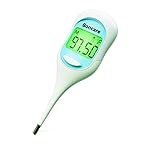 Boncare 9 Seconds Basal Body Thermometer for Ovulation, Oral Thermometer for Adults and Kids - Accurate Rectal Thermometer, with Fever Alarm and Large Display (Sky Blue)