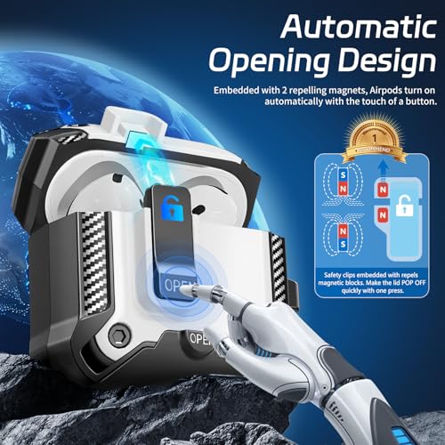 Image of Secure Lock Case for AirPods 4 with Phone Stand, Cleaning Kit & Keychain, Shockproof Protective Cover Compatible with Apple AirPods 4th Gen 2024 for Men Women, Anti-Scratch