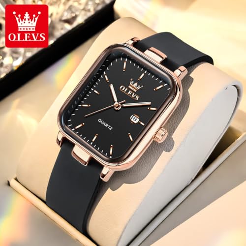 Image of OLEVS Watch for Women Silicone Band Waterproof Luminous Wristwatch Minimalist Fashion