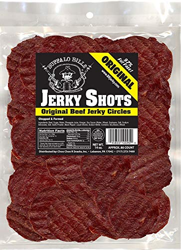 Buffalo Bills 14oz Original Beef Jerky Shots (80 mild flavored beef jerky circles per bag)