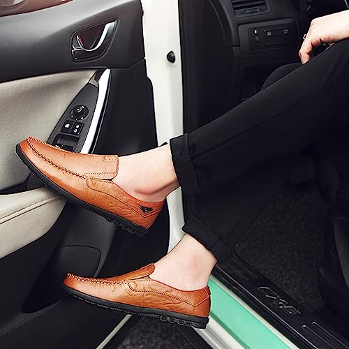 Optigard Men's Casual Slip On Leather Loafers Comfortable Breathable Walking Shoes Lightweight Driving Moccasin2
