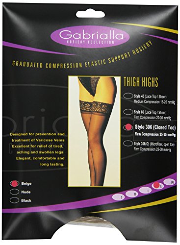 Image of GABRIALLA Graduated Microfiber Compression Thigh High Stockings (25-35 mmHg) H-306 2 Pack