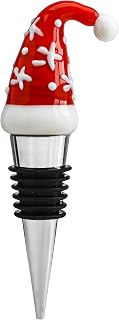 4'' Zinc-Alloy Silicone Wine Stoppers with Christmas Hat Decors,Reusable Wine Corks For Beverage,Winter Decor Holiday Wedding Christmas Party Supplies