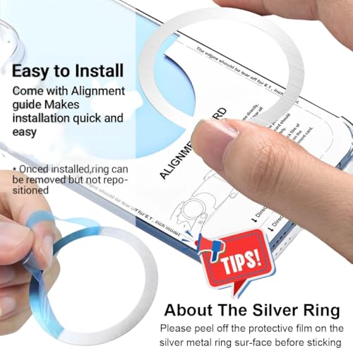 Image of ZORBES 6PCS Universal for MagSafe Ring Adapter for Android, Magnetic Adapter Ring Compatible with MagSafe Accessories & Wireless Chargers, Adhesive Mag-Safe Sticker Magnetic Kit for Android & Apple