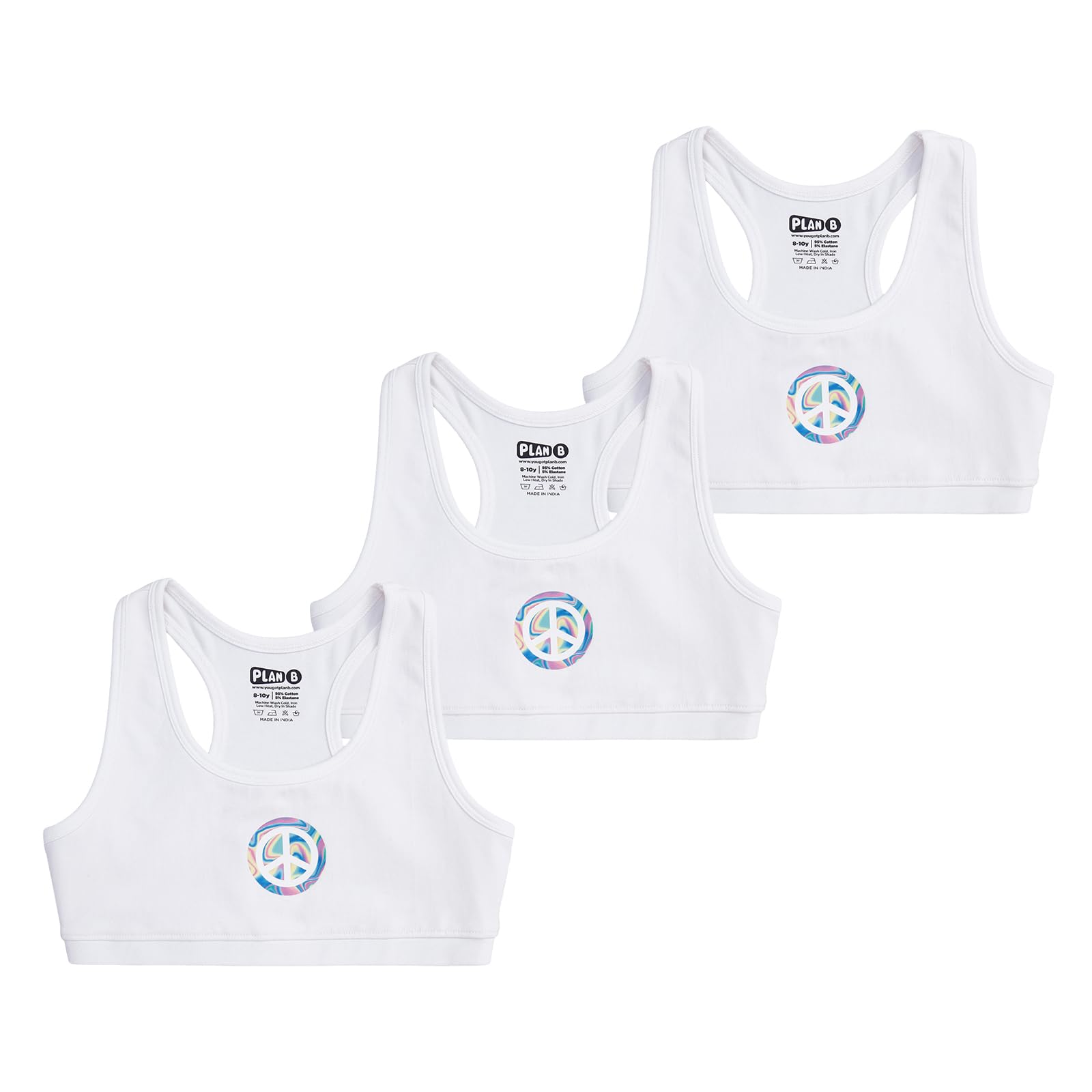 Cotton Blended Multicolor Sports Bra | Double Layered & Non Wired | No-Mark Elastic | Seamless | Racerback