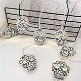 3000K, 6000LM Halloween String Light 10/20 LED Skull Lights Halloween Décoration, lanterne de décoration citrouille visage effrayant, étanche