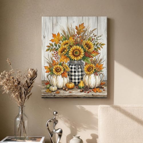 Lienzo decorativo para pared de 16x20 pulgadas listo para colgar con diseño otoñal 2
