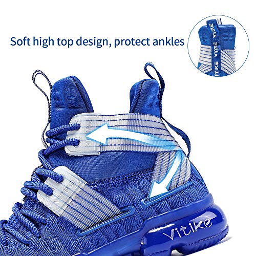 Image of VITUOFLY Kids Basketball Shoes Boys Sneakers Girls Mid-top Sports Shoes | Ankle protection, Non-slip TPR outsole, Cushioned shock-absorbing EVA midsole, Indoor outdoor sports for little & big kids