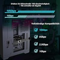 10G PCIe Netzwerkkarte, YuanLey 10G Base-T Ethernet Karte mit Marvell AQC113 Controller, PCIe zu 10Gb RJ45 Ethernet Adapter NIC, kompatibel mit PCI Express X1/X4/X8/X16, für Windows 10/11, Linux OS – Ansicht 2