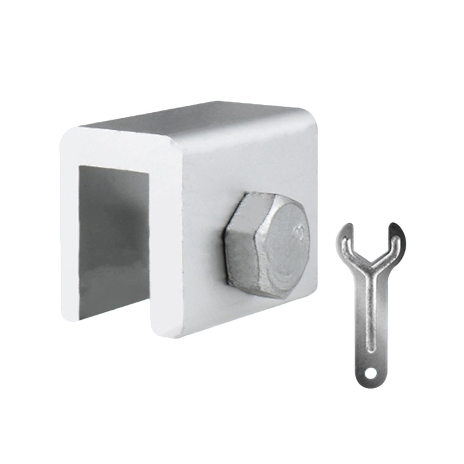 Bloqueador de cerradura, Cerradura for puerta y ventana corredera con llave, instalación sin taladros, aleación de aluminio(Double Hole Narrow)