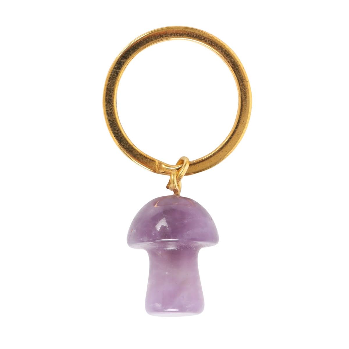 Something Different Wholesale Unisex See Description Amethyst Mushroom Gemstone Keyring For Crystal Healing