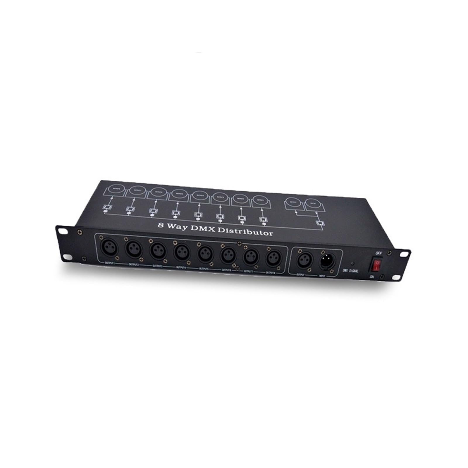 DMX Controller, 8CH DMX Splitter DMX512 Light Stage Lights Signal Amplifier 8 Way Distributor