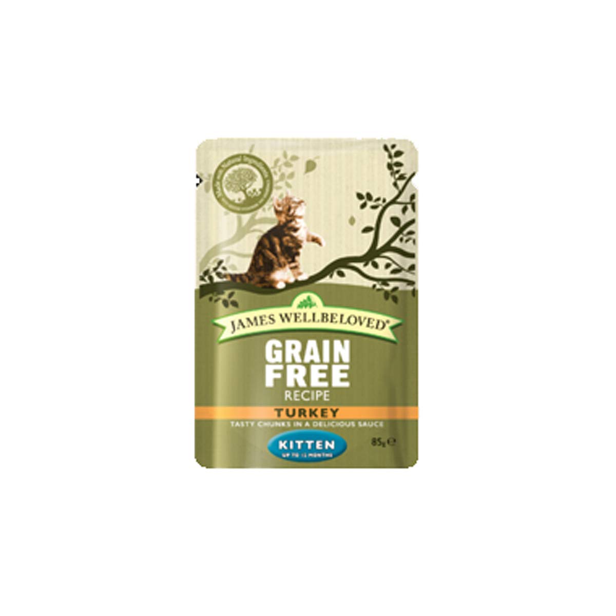 James Wellbeloved Kitten Wet Cat Food Pouches – Turkey, 48 x 85g, Naturally Delicious & Nutritious Meal for Growing Kittens