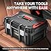 Auto Dynasty 17-Inch Tool Box Organizer Toolboxes Storage with Removable Tray and Portable Handle for Garage Workshop Home Office Car Trunk, Black