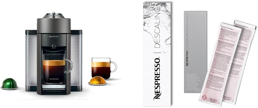 Nespresso Vertuo Coffee and Espresso Maker by De'Longhi, Titan Descaling Kit