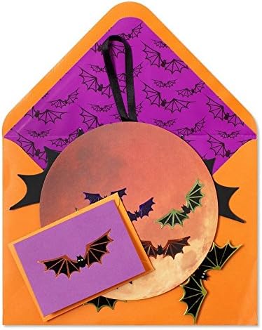 Halloween Card Harvest Moon with Bats Decorative Mobile