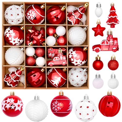 DeckTheHalls 42 Pcs Christmas Ornaments, Various Styles of Christmas Ball