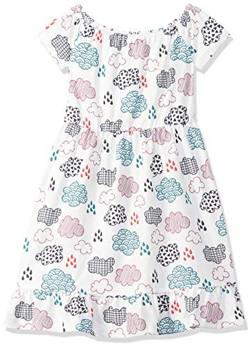 Image of Gubbarey Girl's Cotton Blend Fit and Flare Knee-Length Casual Dress (DRG2021 2020 White 8-9 Y)