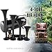 AOLIHAN Super Loud Train Horns Kit,180dB Four Trumpet Truck Horns with 150 PSI Air Tank,12V Air horn with 0.8 gallon Air Compressor Can for Truck, Jeep,Pickup,SUV (Black truck parallel horn kit)