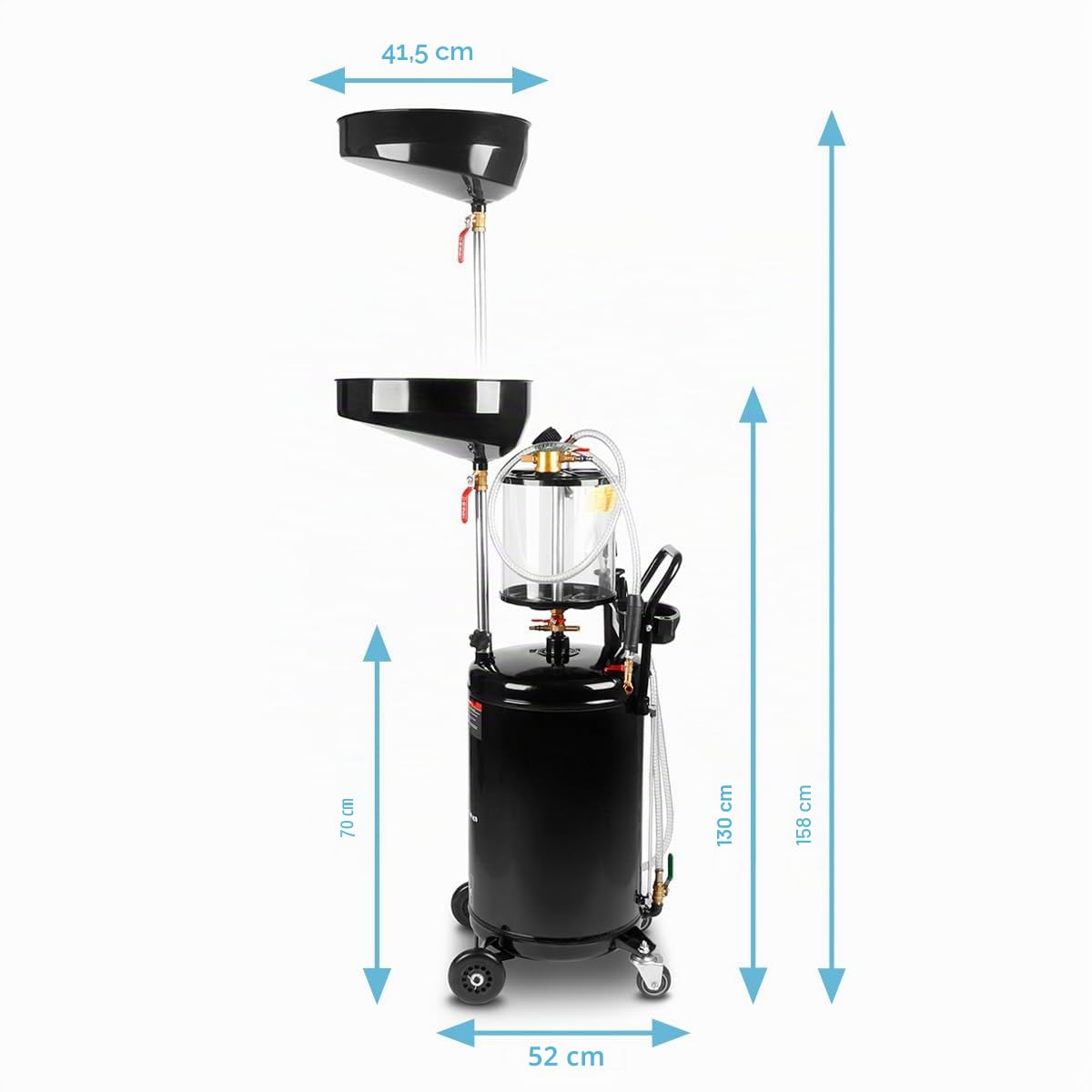 STAHLWERK Impianto di estrazione dell'olio – 80 litri di capacità, serbatoio di raccolta dell'olio e raccoglitore dell'olio usato, camion mobile con separatore olio, scaricatore dell'olio con camera