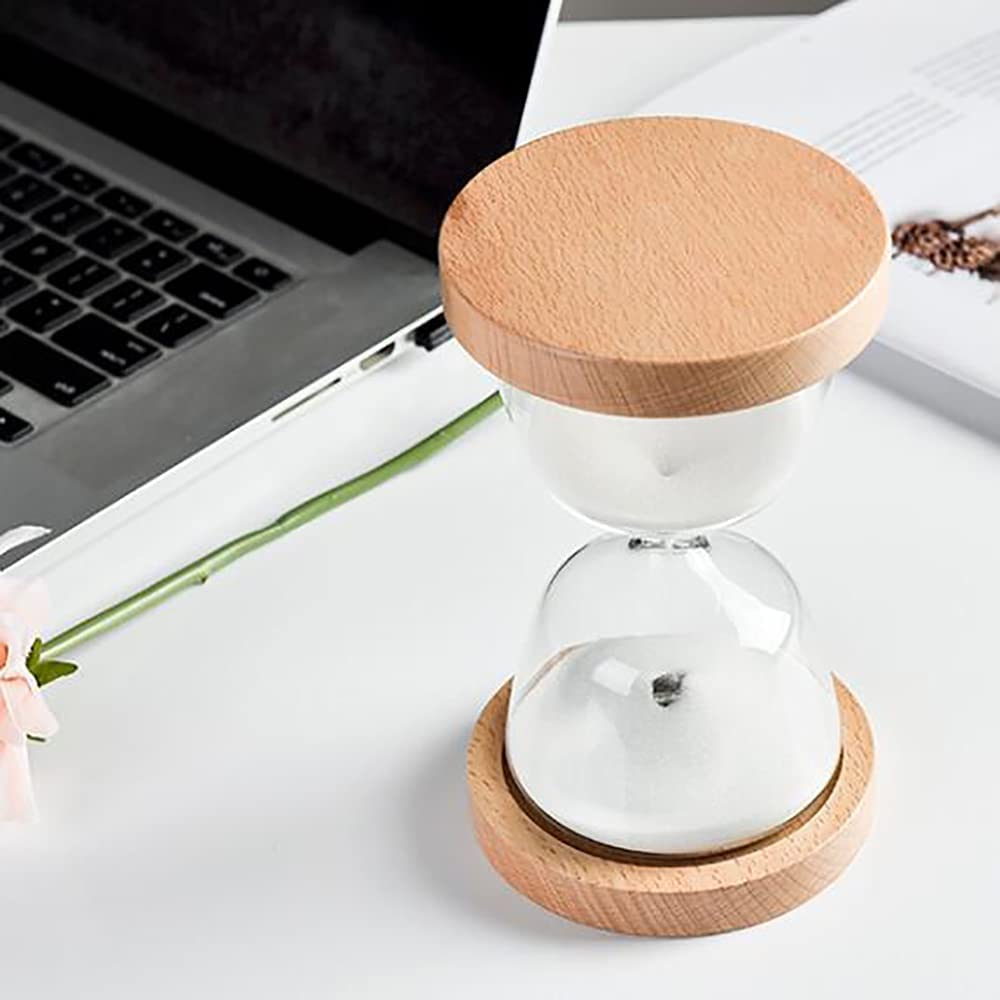 Reloj de Arena con Temporizador de 15 Minutos, decoración Creativa de Arena for el hogar, la Oficina y el Escritorio de Estudio. ，Reloj de Arena(White)