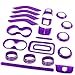 Opall 21PCS Full Set Interior Decoration Trim Kit for Jeep Wrangler JK JKU 2011-2018 2 Door &4 Door Steering Wheel & Center Console Air Outlet Trim, Door Handle Cover Inner Fits (Purple)