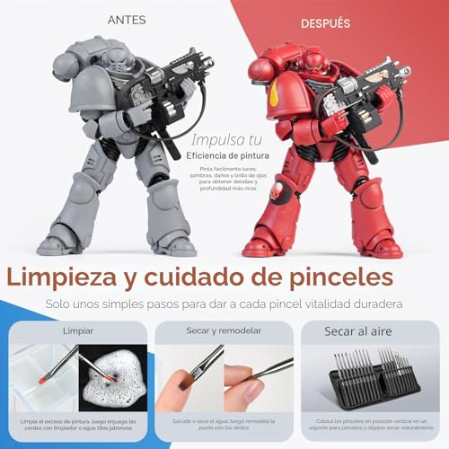 Miniatura 9 de Nicpro Pinceles De Pintura En Miniatura Juego De 20 Pinceles De Pintura Modelo Con Funda De Nailon Para Acrílico, Acuarela, Pincel Seco Para, Pintura, Modelo, Miniaturas Dnd