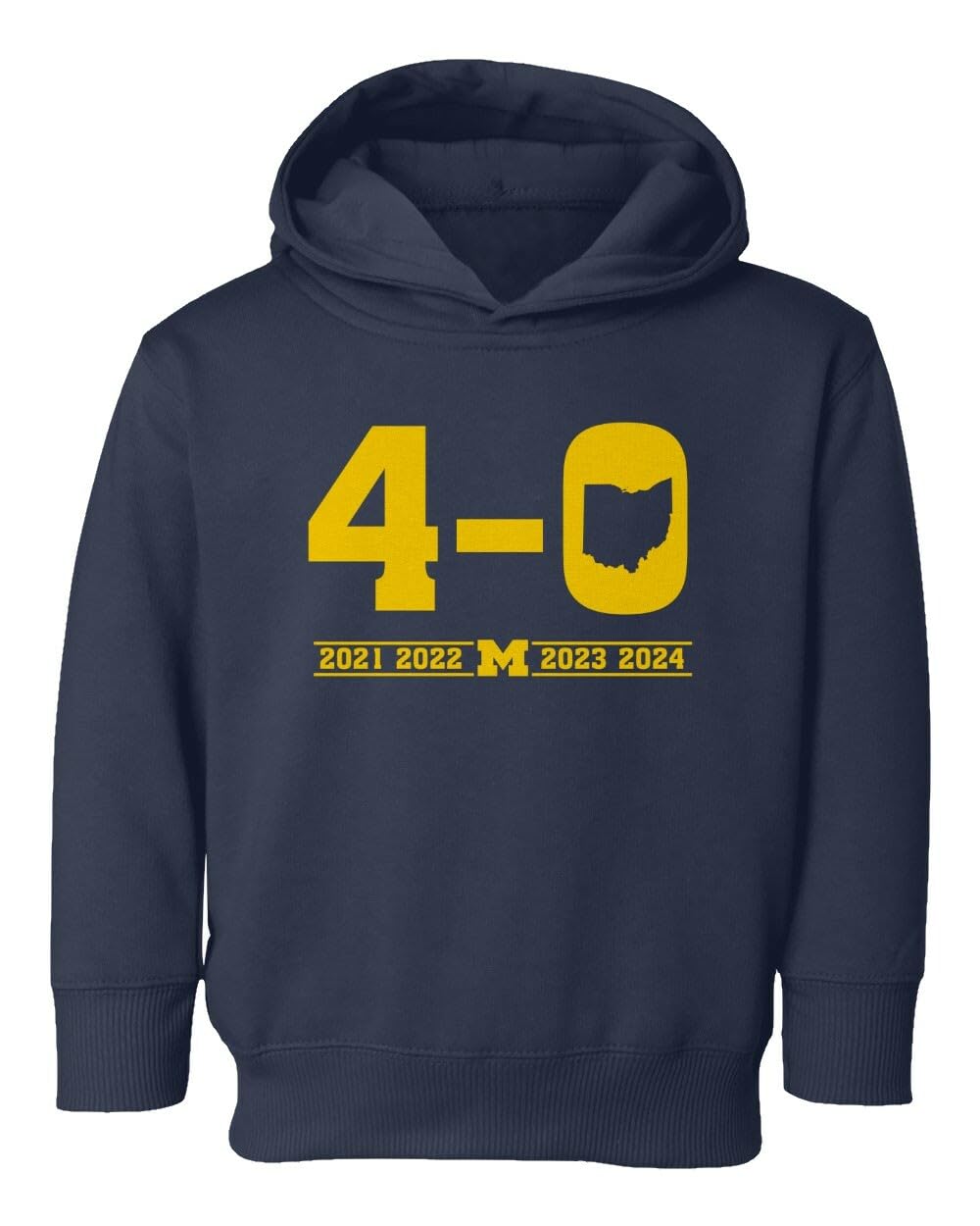 Michigan State Champions 4-0 - Football Fans Inspired Toddler Hooded Sweatshirt (Navy, 5T)