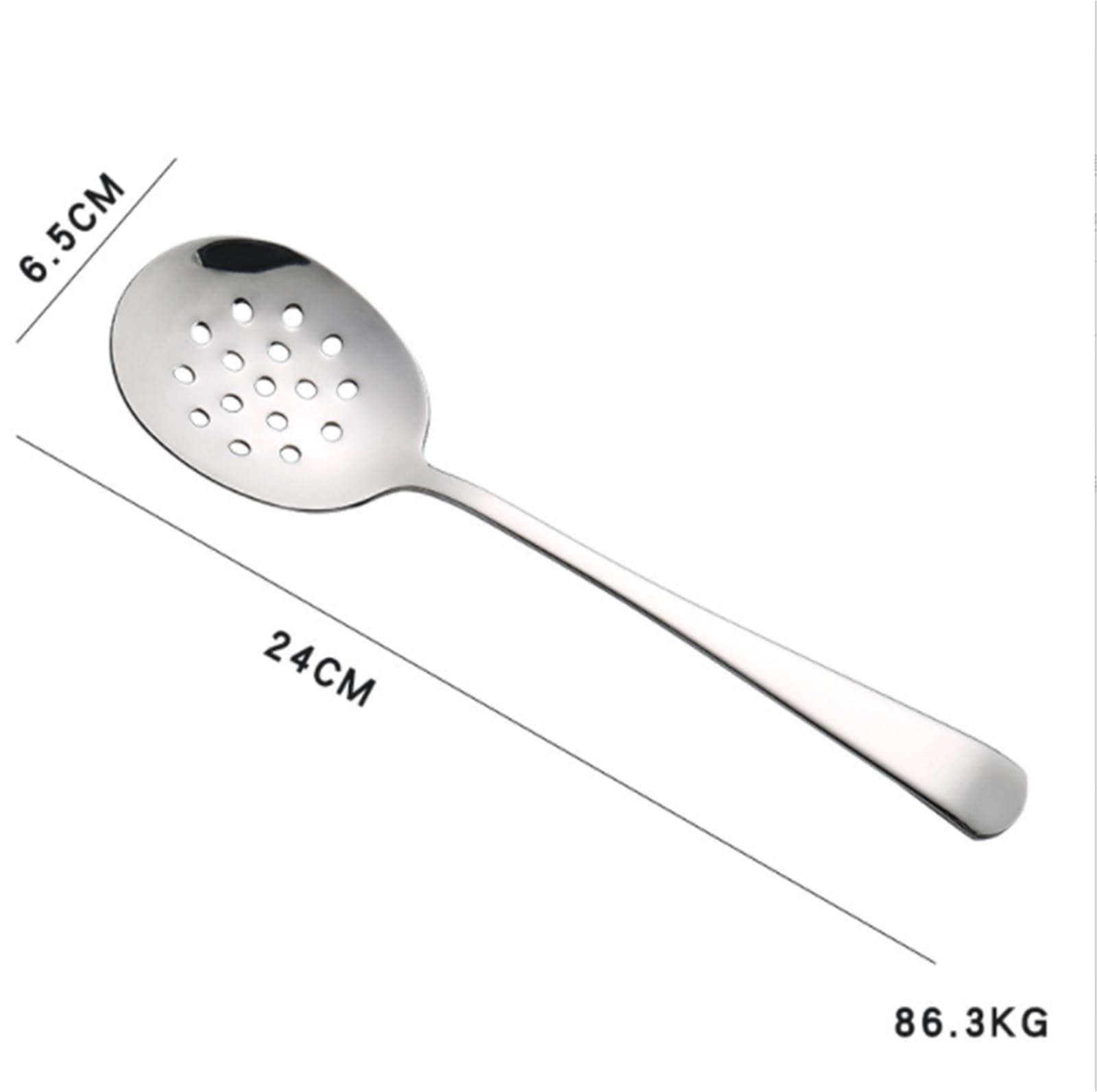 Sitko Kuchenne Durszlak Ze Stali Nierdzewnej Z 16-otworowym Sitkiem Skimmer Przybory Kuchenne Do Gotowania Łyżka Do Odcedzania(24cm)