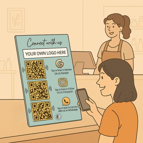tinydabba Custom 3 QR & NFC Standee – Personalized Acrylic Display by tinydabba - 9