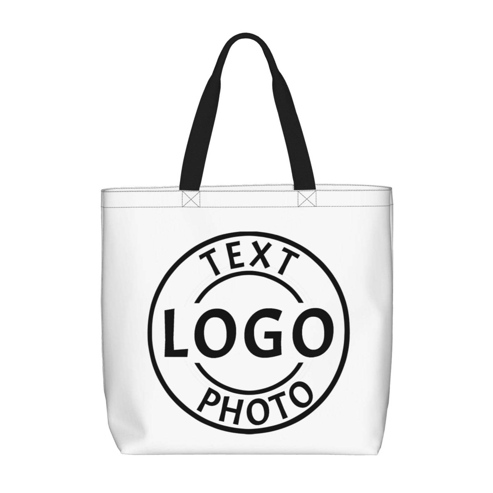 Custom Tote Bag, Personalized Tote Bag for Women with Logo Text Photo Design Your Travel Shoulder Beach Bag