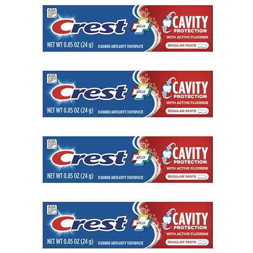 Crest Cavity Protection Regular Toothpaste, Travel Size .85 oz. (24g) - Pack of 4
