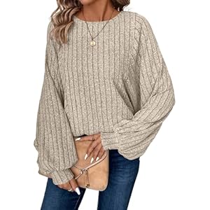 Long Sleeve Shirts for Women Fall Fashion 2025 Tunic Tops Dressy Casual Blouses Loose Knit Pullover Sweaters
