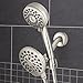 Waterpik One-Touch Dual 2-in-1 Shower System With Rain Shower Head and 7-Mode Hand Held Shower Head, Brushed Nickel XPB-139E-769ME