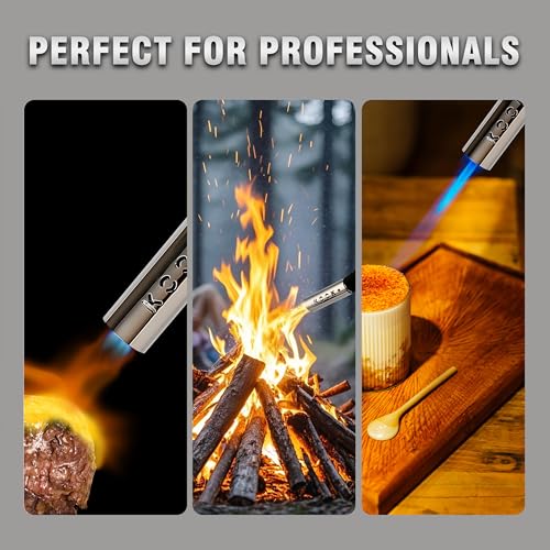 Image of Propane Torch Head Kit with 1x MAPP Gas Tank,4-Flame Blow Torch Head Trigger Start Propane Torch with Igniter MAP Gas Torch Grill Gun on 1-lb Propane Tank Holder for Soldering Brazing Cooking