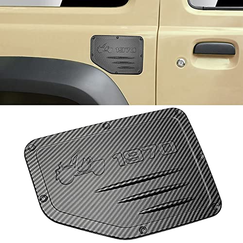 ブラガ製 ジムニー車用 互換品 タイプ3 スズキ JB64W 74W 新型ジムニー シエラ用 ABS製 フューエルリッド 燃料タンク 給油口 カバー ジープ1970 カーボン調 ブラガ
