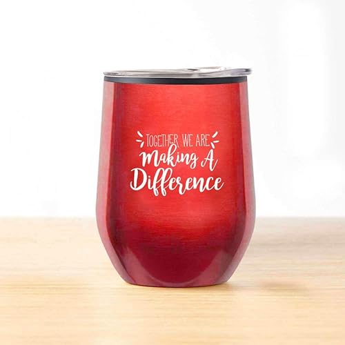Miniatura 2 de Cheersville Vaso de vino de acero inoxidable para padres (marcando la diferencia, rojo)