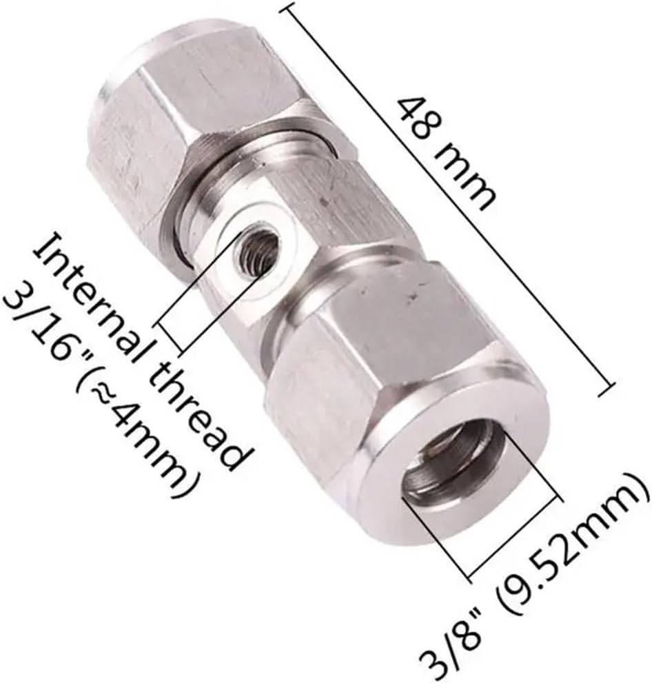 Pipe Straight Fitting 3/8'' Tube With 3/16" Female Thread Interface Adapter Connector Stainless Steel Pipe Tube Fitting 1Pc